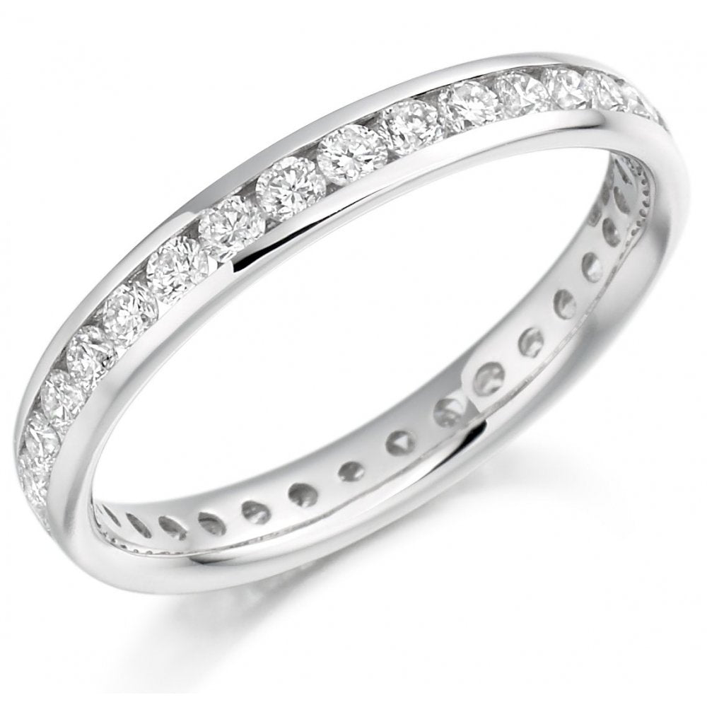 Platinum 0.88ct round brilliant cut diamond full eternity ring