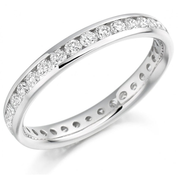Platinum 0.88ct round brilliant cut diamond full eternity ring