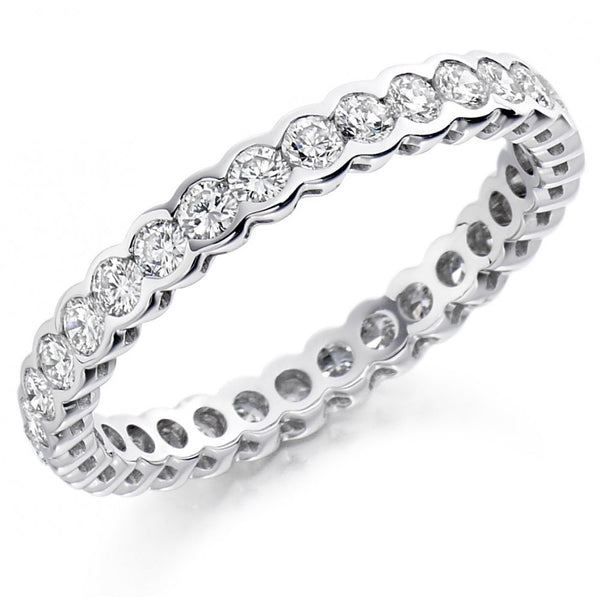 Platinum 1.00ct round brilliant cut diamond full eternity ring