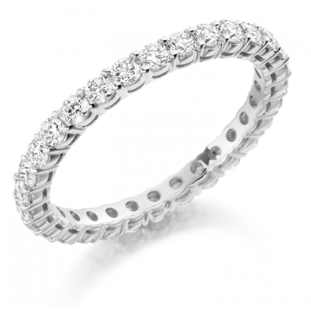 Platinum 1.00ct round brilliant cut diamond full eternity ring