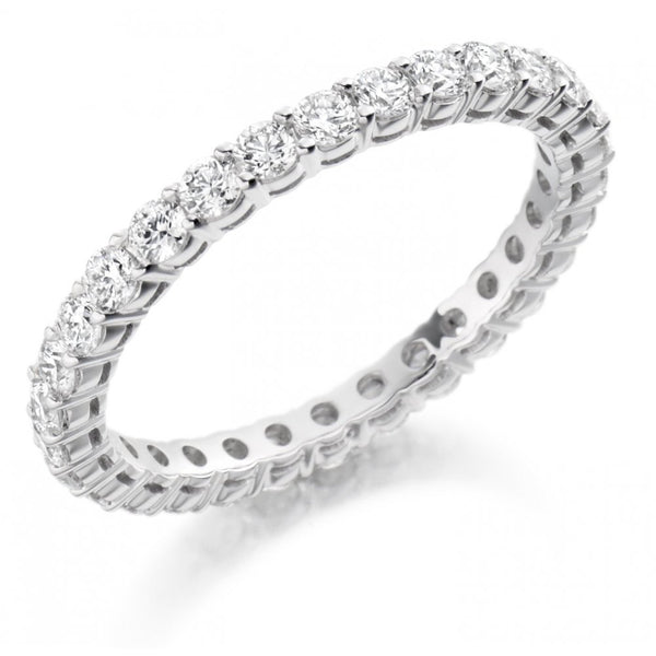 Platinum 1.00ct round brilliant cut diamond full eternity ring