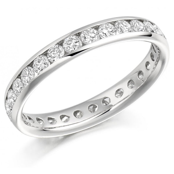 Platinum 1.30ct round brilliant cut diamond full eternity ring