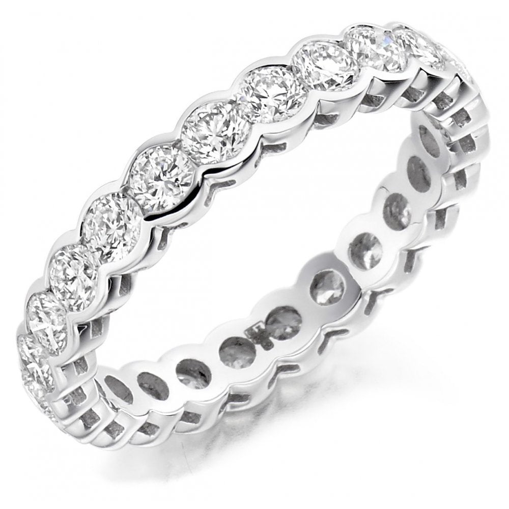 Platinum 2.00ct round brilliant cut diamond full eternity ring
