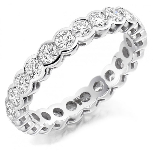 Platinum 2.00ct round brilliant cut diamond full eternity ring