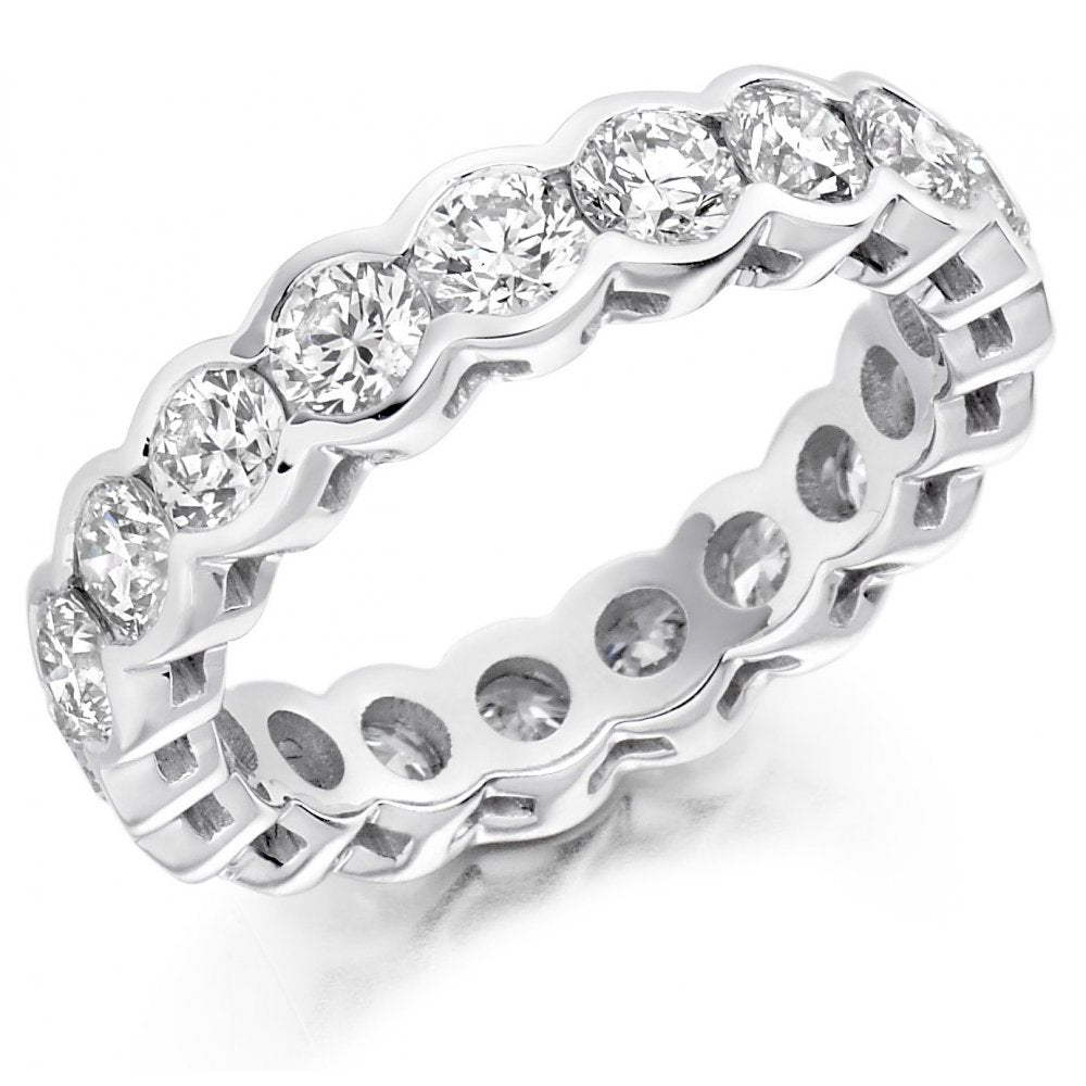 Platinum 3.00ct round brilliant cut diamond full eternity ring