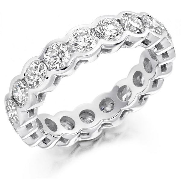 Platinum 3.00ct round brilliant cut diamond full eternity ring