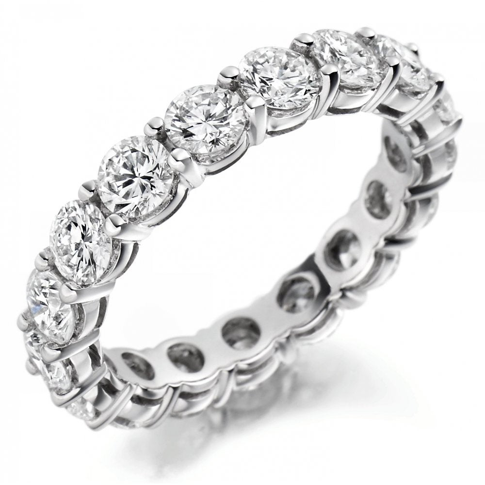 Platinum 3.00ct round brilliant cut diamond full eternity ring