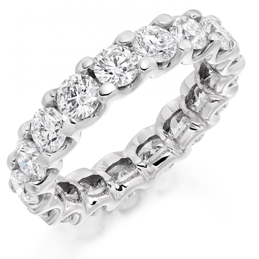 Platinum 4.00ct round brilliant cut diamond full eternity ring