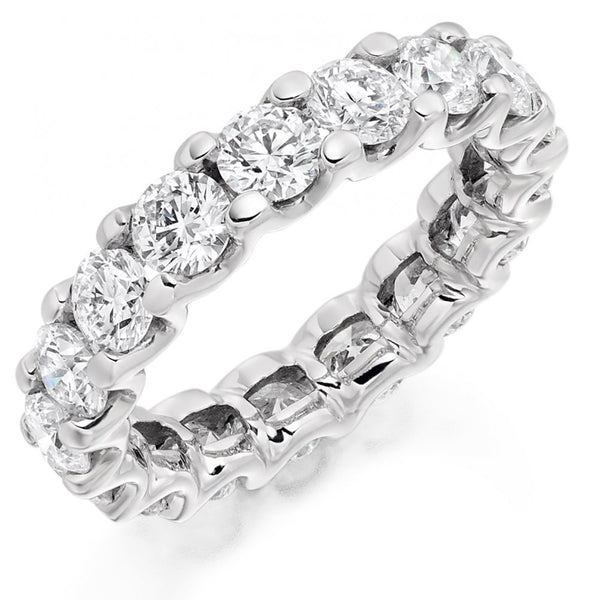 Platinum 4.00ct round brilliant cut diamond full eternity ring