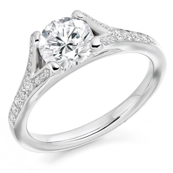 Platinum 1.01ct D VS2 GIA round brilliant cut diamond ring