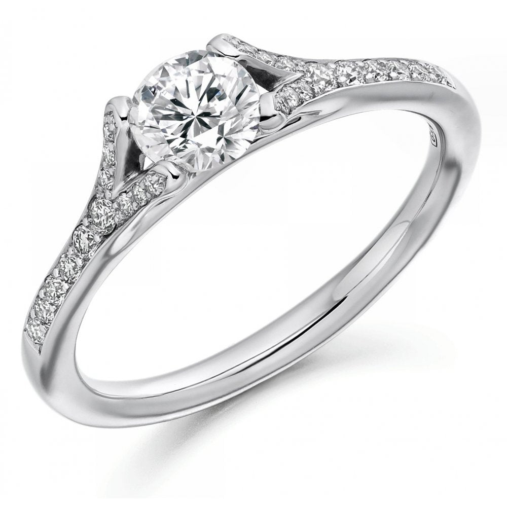 Platinum 0.50ct D VVS2 GIA round brill diamond ring