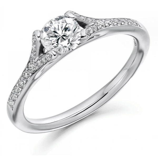 Platinum 0.50ct D VVS2 GIA round brill diamond ring