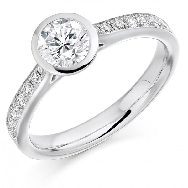 Platinum 0.50ct G SI1 GIA round brilliant cut diamond ring