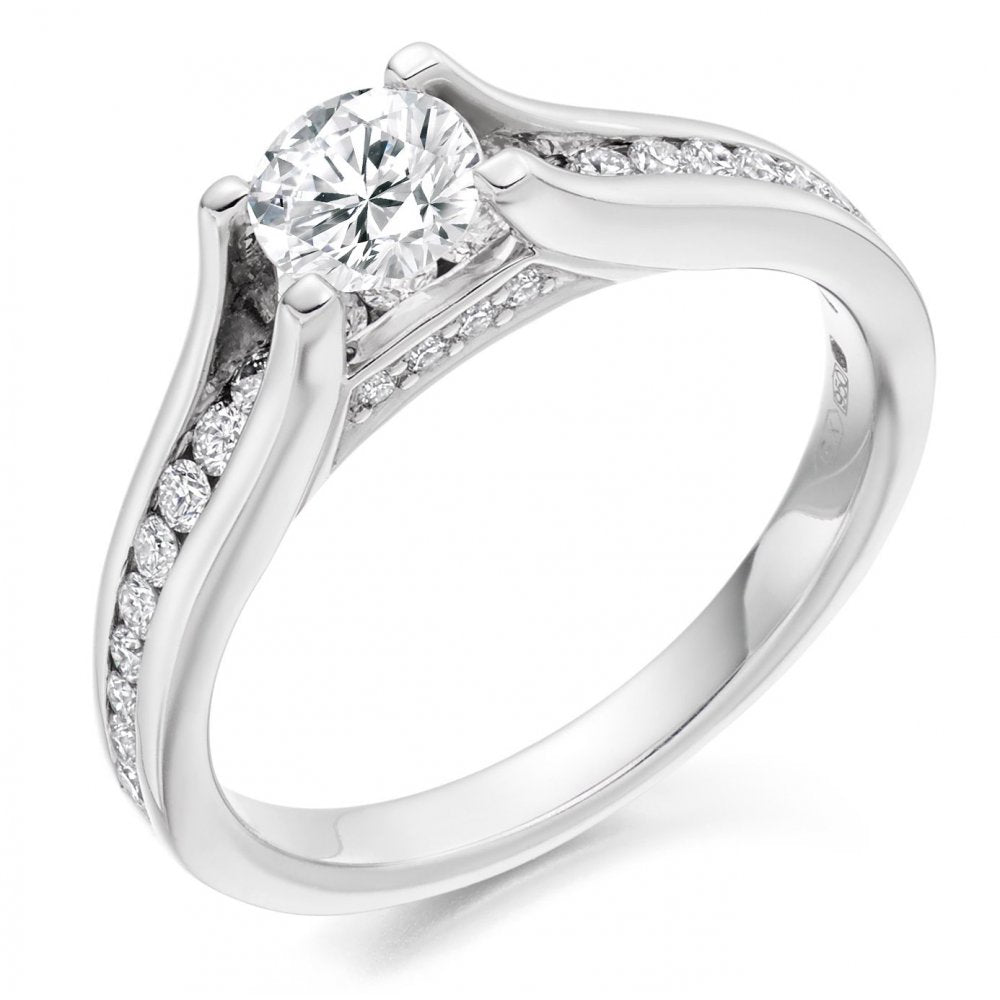 Platinum 0.50ct E VS1 GIA round brilliant cut diamond ring