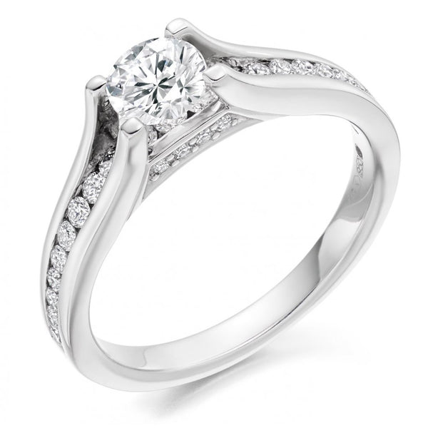 Platinum 0.50ct E VS1 GIA round brilliant cut diamond ring