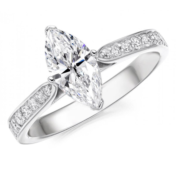 Platinum 0.70ct E VS1 GIA marquise cut diamond ring