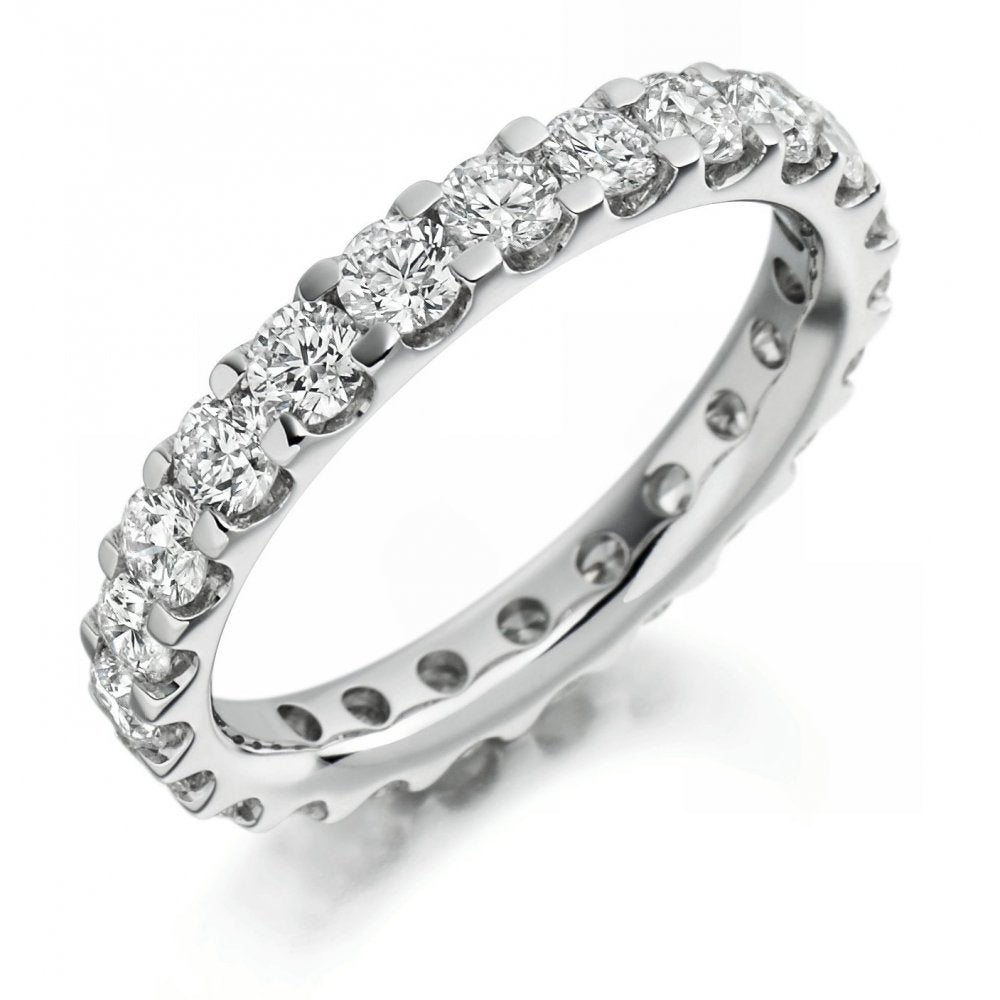 Platinum 2.00ct round brilliant cut diamond full eternity ring