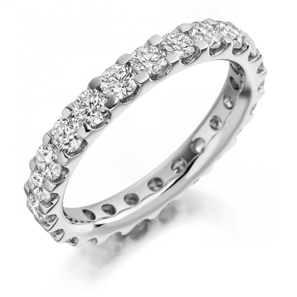 Platinum 2.00ct round brilliant cut diamond full eternity ring