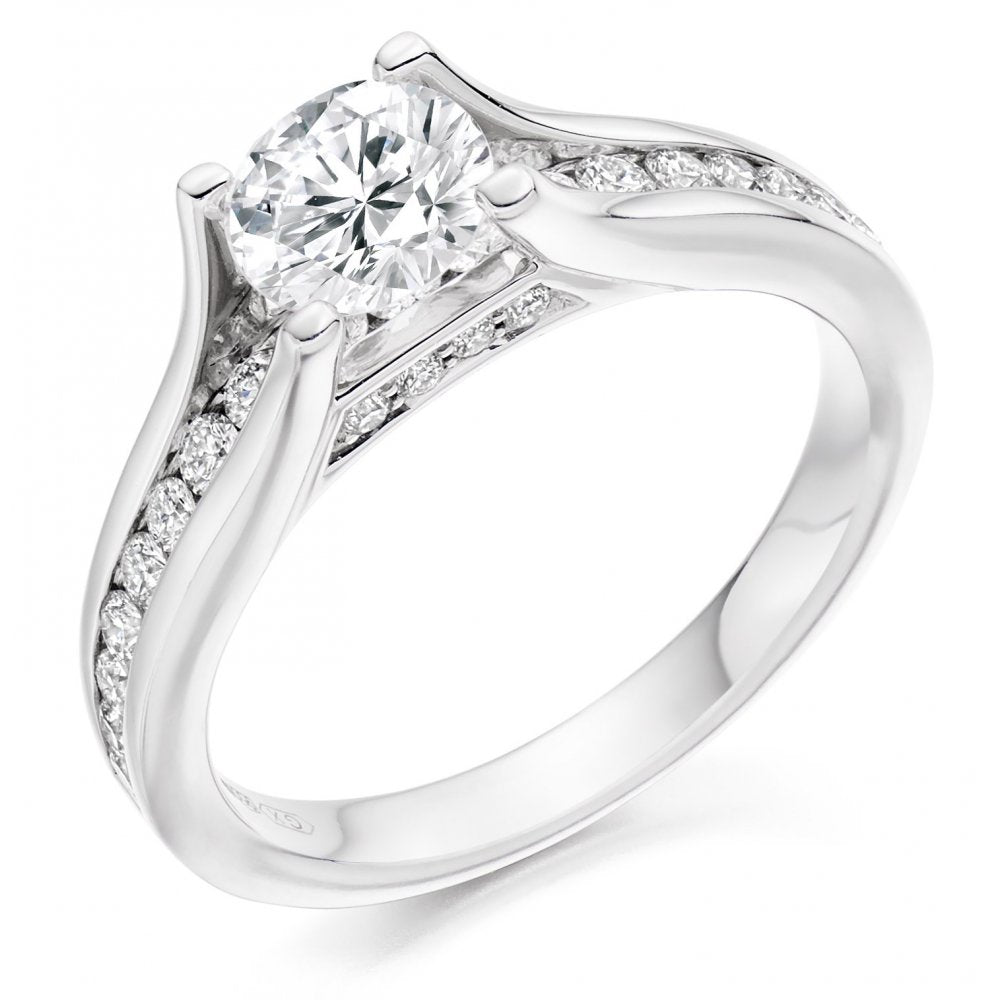 Platinum 0.70ct E SI1 GIA round brilliant diamond ring