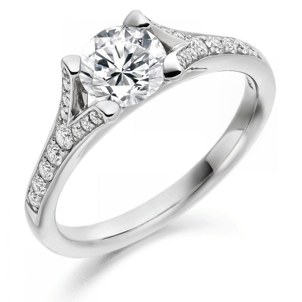 Platinum 0.80ct D SI1 GIA round brilliant cut diamond ring