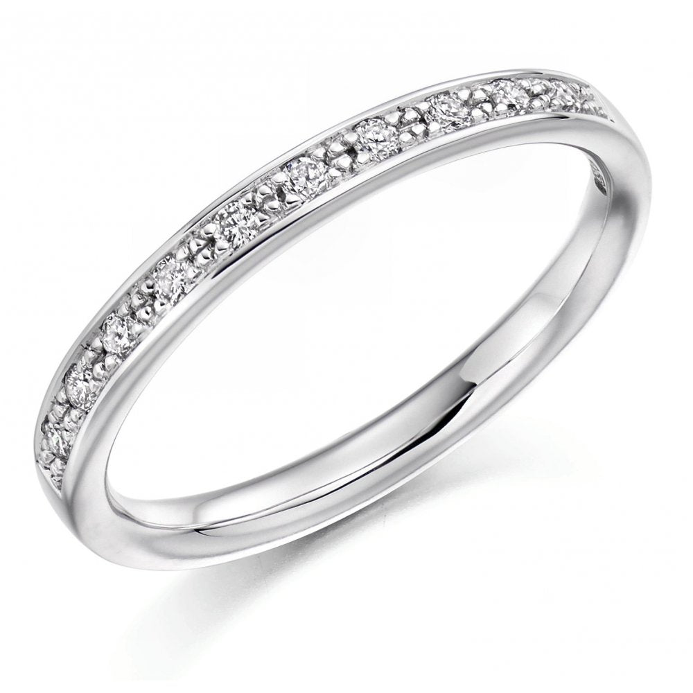 Platinum 0.15ct round brilliant cut diamond half eternity ring