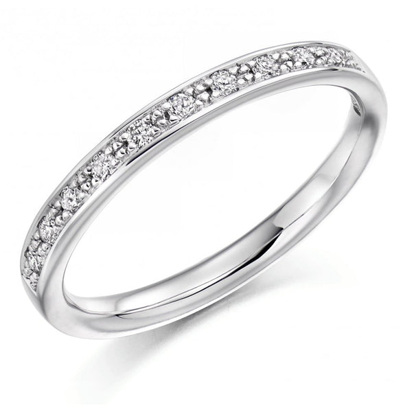 Platinum 0.15ct round brilliant cut diamond half eternity ring