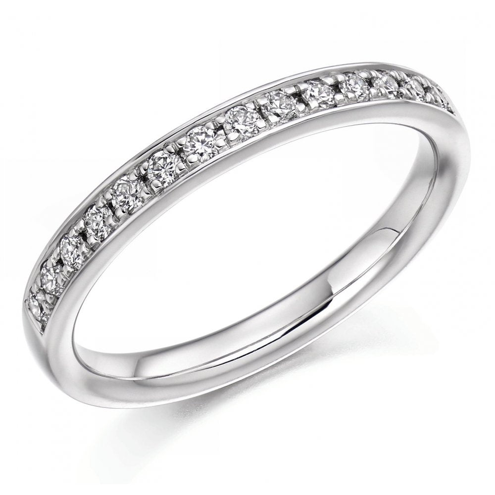 Platinum 0.25ct round brilliant cut diamond half eternity ring