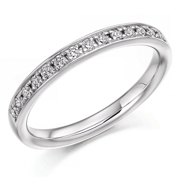Platinum 0.25ct round brilliant cut diamond half eternity ring