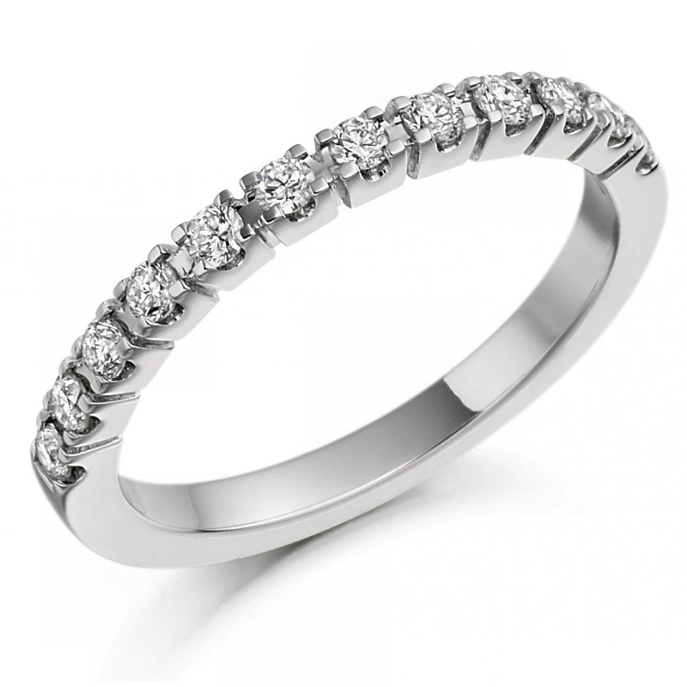 Platinum 0.33ct round brilliant cut diamond half eternity ring