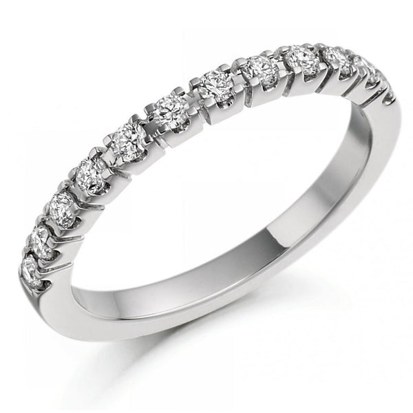 Platinum 0.33ct round brilliant cut diamond half eternity ring