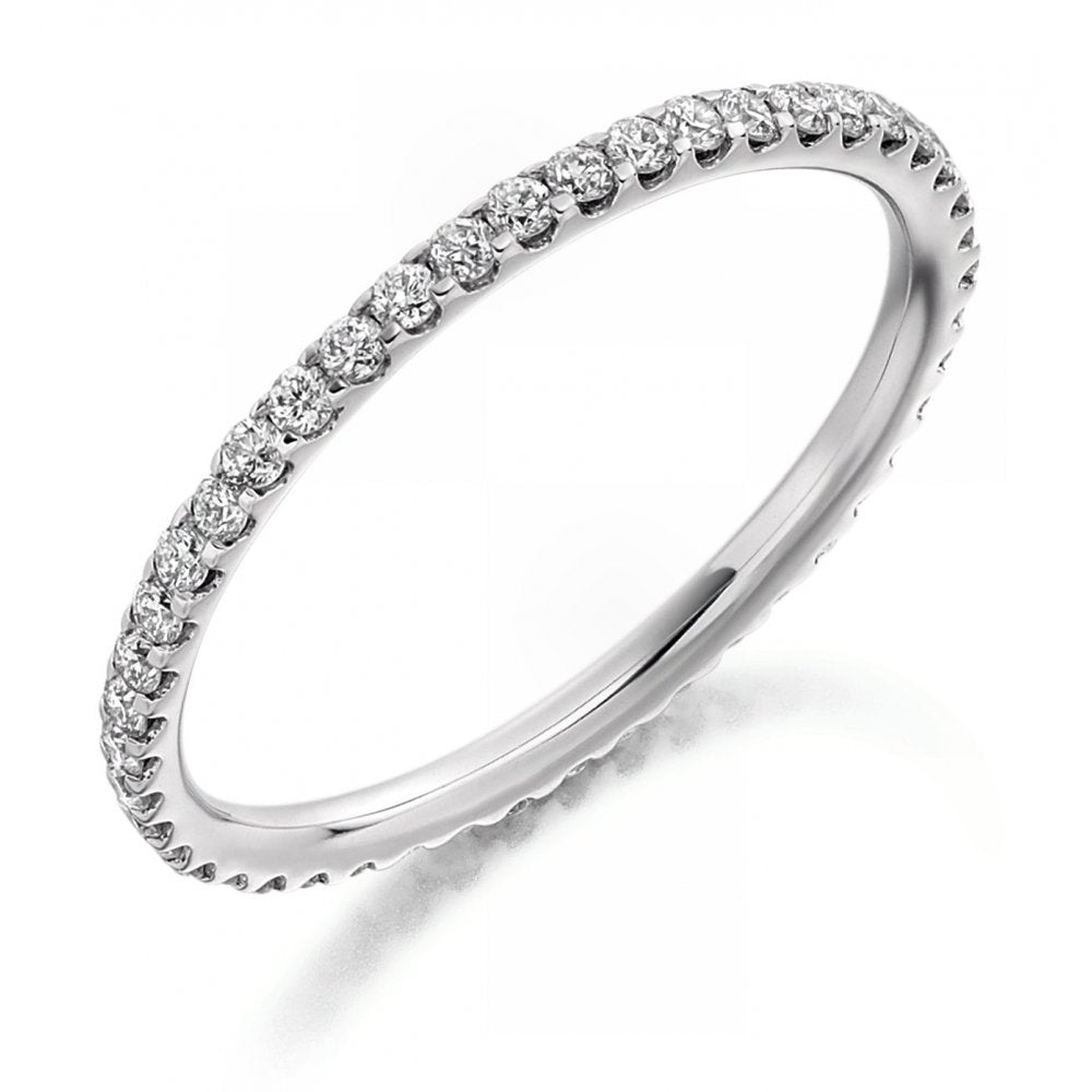 Platinum 0.50ct round brilliant cut diamond full eternity ring