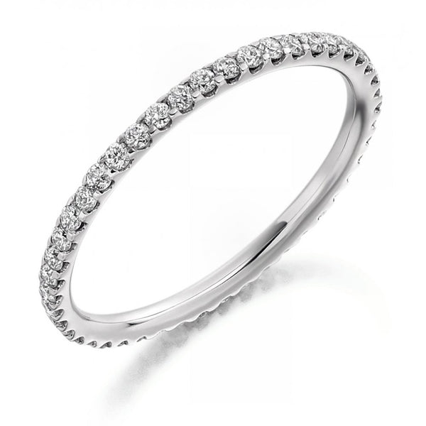 Platinum 0.50ct round brilliant cut diamond full eternity ring