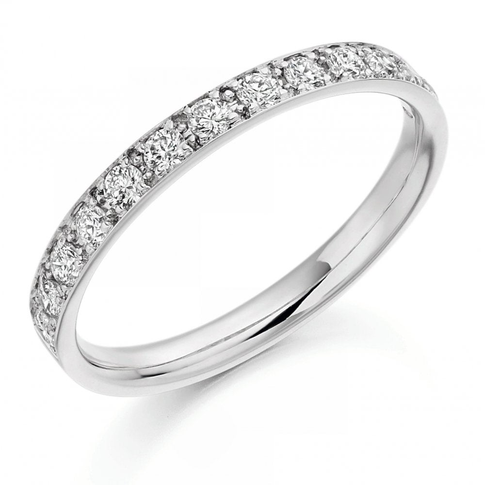 Platinum 0.40ct round brilliant cut diamond half eternity ring