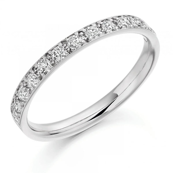Platinum 0.40ct round brilliant cut diamond half eternity ring