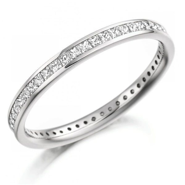 Platinum 0.62ct princess cut diamond full eternity ring