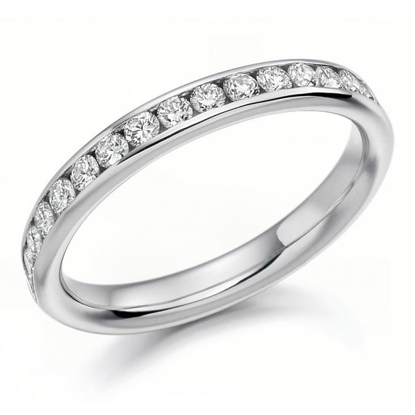Platinum 0.42ct round brilliant cut diamond half eternity ring