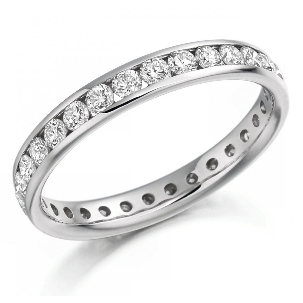 Platinum 1.04ct round brilliant cut diamond full eternity ring