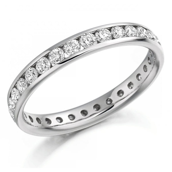 Platinum 1.04ct round brilliant cut diamond full eternity ring