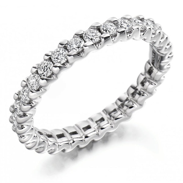 Platinum 1.00ct round brilliant cut diamond full eternity ring
