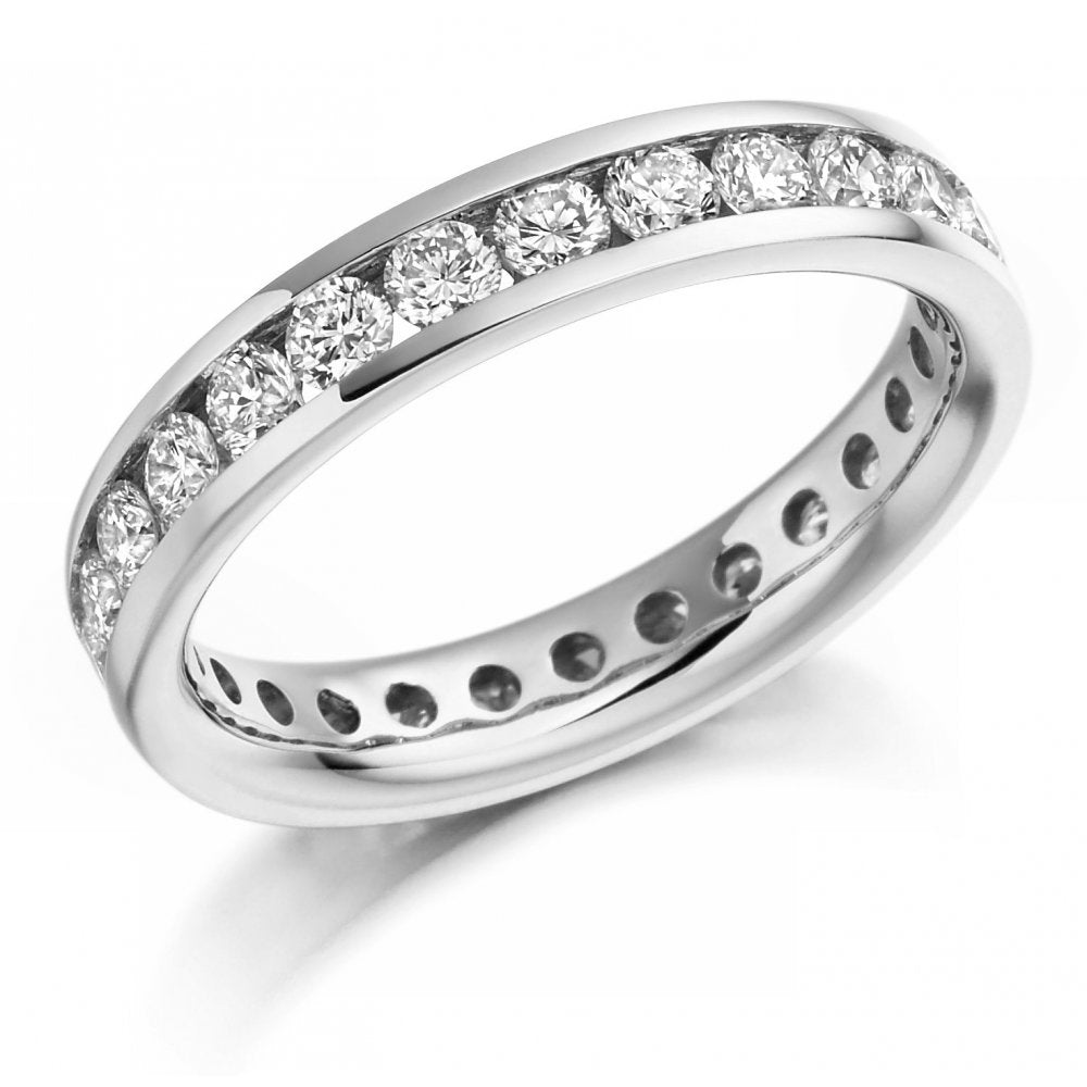 Platinum 1.75ct round brilliant cut diamond full eternity ring