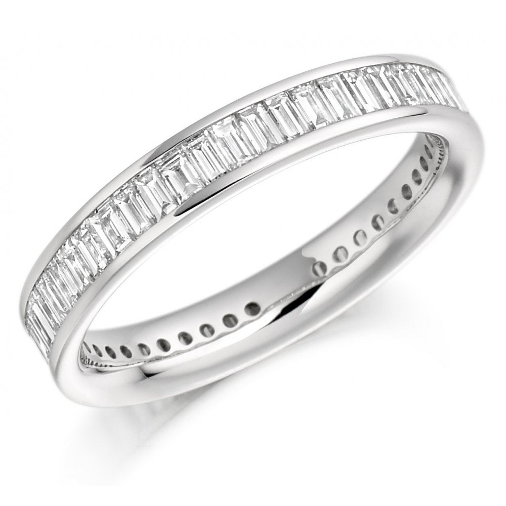Platinum 1.50ct baguette cut diamond full eternity ring