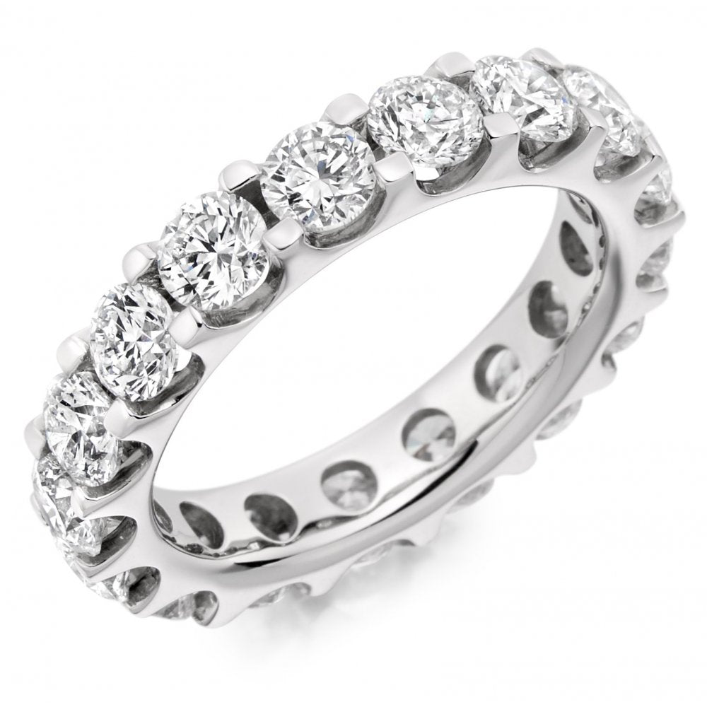 Platinum 4.00ct round brilliant cut diamond full eternity ring