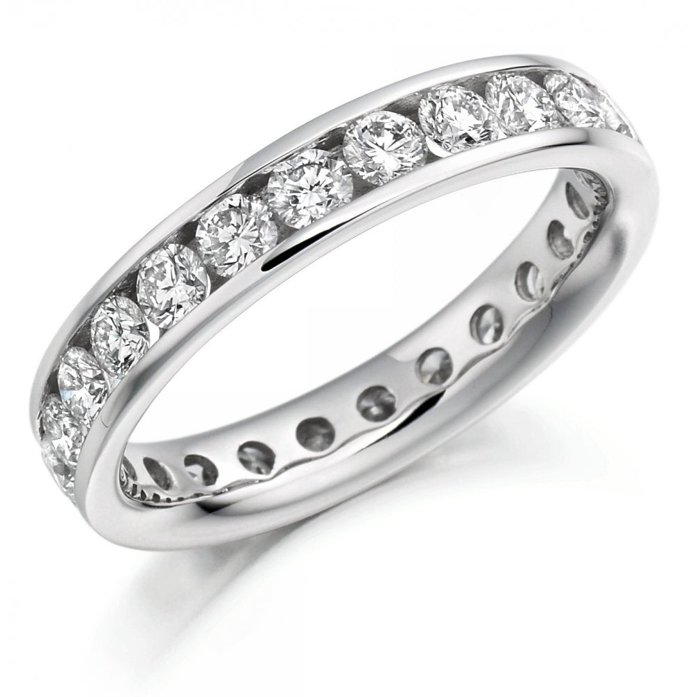 Platinum 2.00ct round brilliant cut diamond full eternity ring