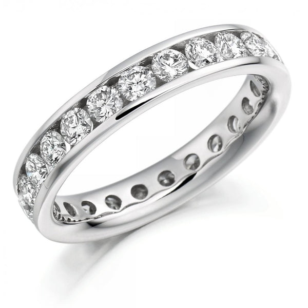 Platinum 2.00ct round brilliant cut diamond full eternity ring