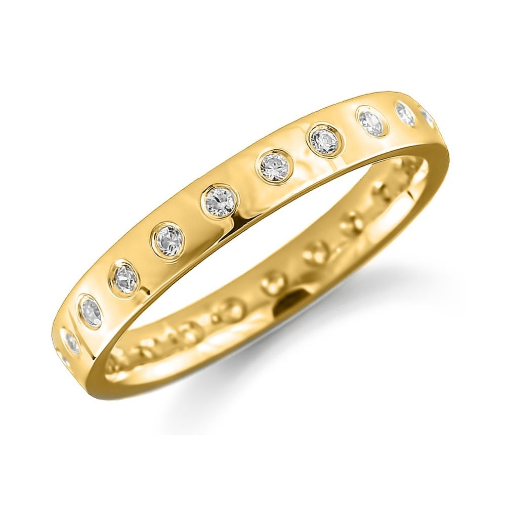 18ct yellow gold 0.24ct round diamond full eternity ring