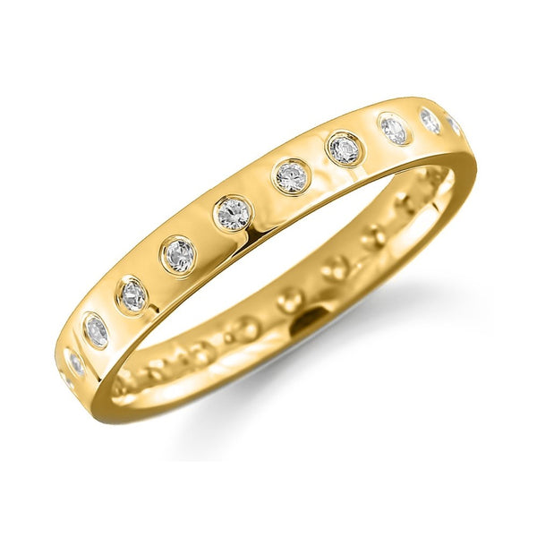 18ct yellow gold 0.24ct round diamond full eternity ring
