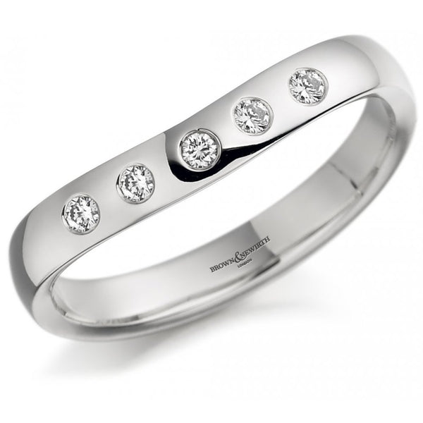 Platinum 3.0mm 0.10ct diamond shape to fit wedding ring