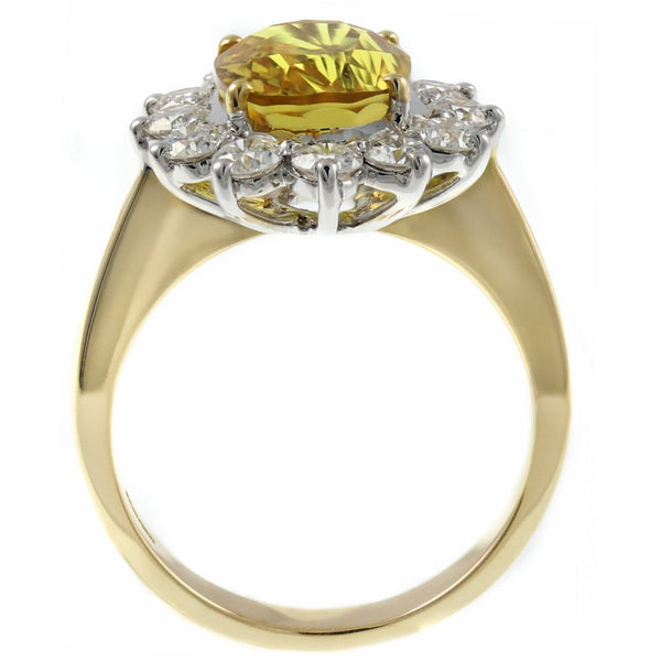 18ct yellow gold 4.05ct yellow sapphire & 1.10ct diamond ring