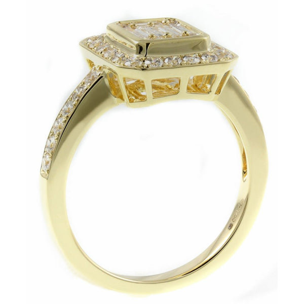 18ct yellow gold 0.96ct Art Deco style diamond cluster ring