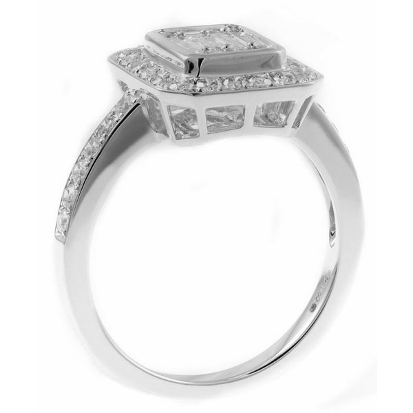 Platinum 0.93ct diamond Art Deco style cluster ring